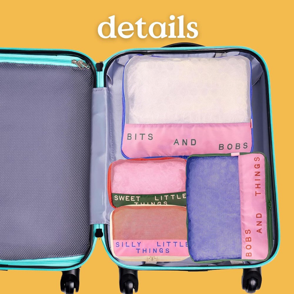 Getaway Polyester and Mesh Packing Cube Set, Includes 4 Foldable Luggage Organiz