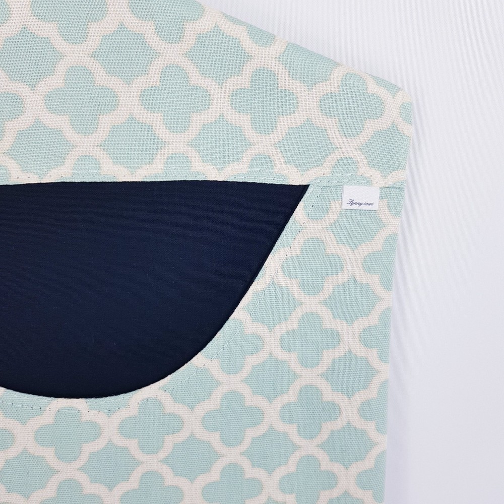 Peg Bag Handmade Green Cream Patterned Lined Laundry Clothes Peg Holder
