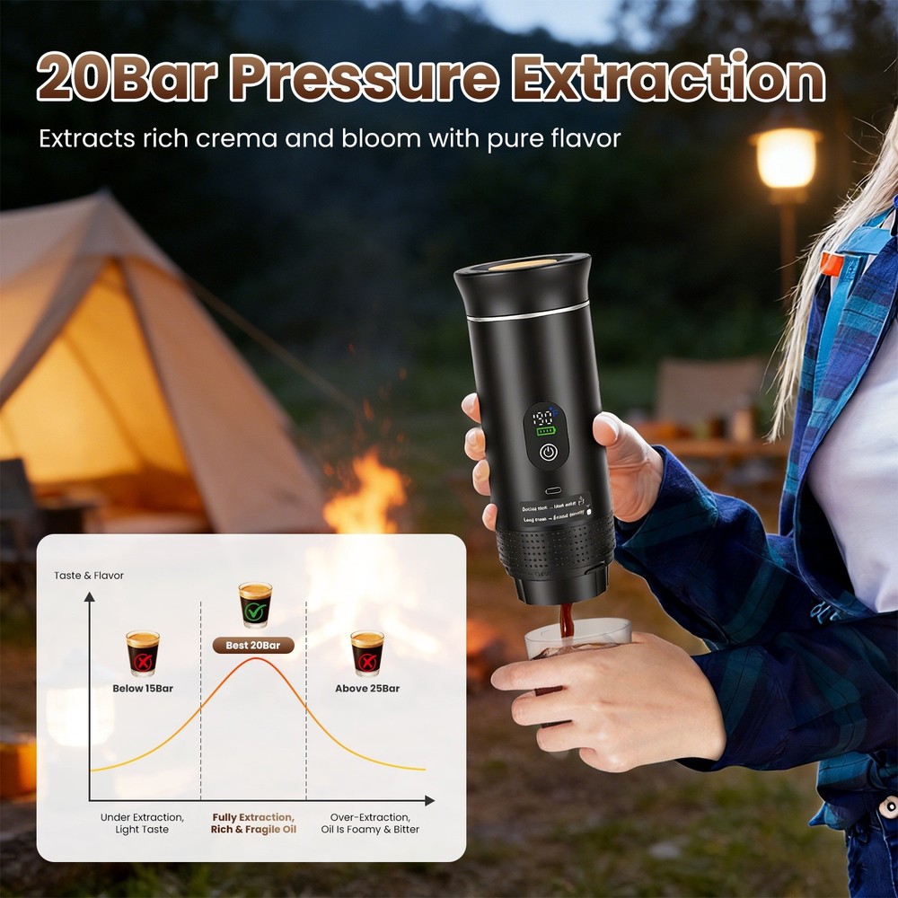 Cordless Espresso Maker Machine Self-Heating Coffee Maker