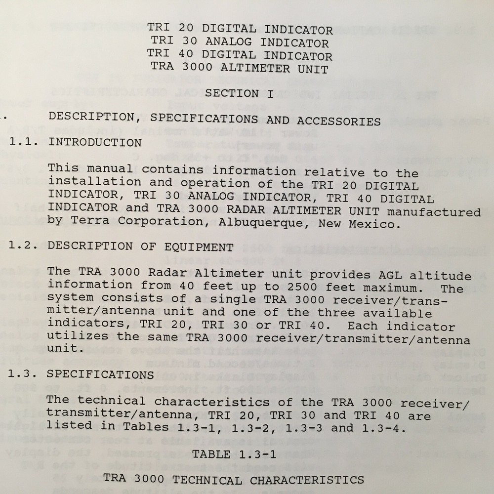 Terra TRA-3000, TRI-20/30/40 Install manual