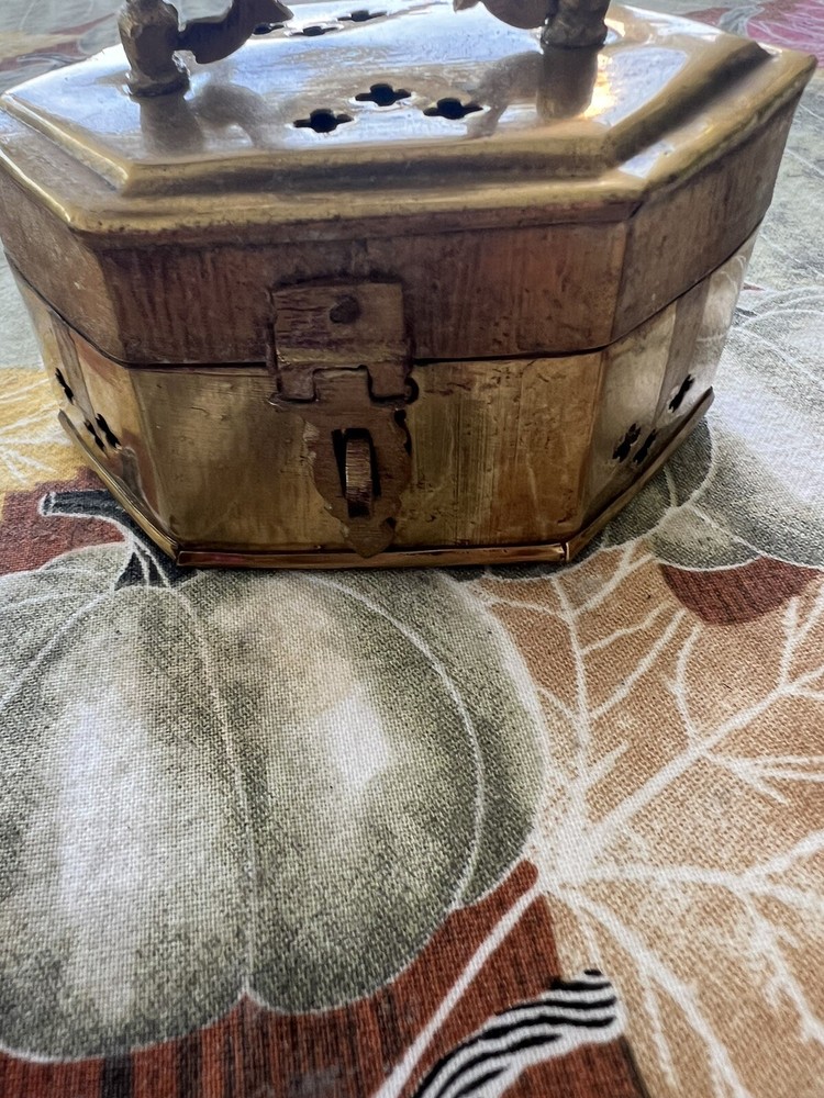 Vintage Brass Cricket Box For Incense