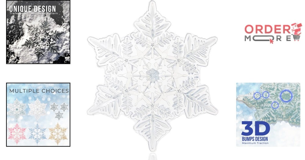 Snowboard Stomp Pad PVC Snowflake 3D Traction Grip Easy Install
