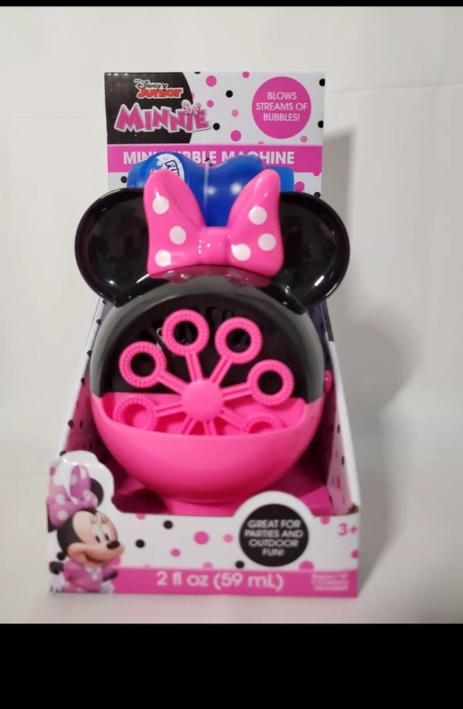Disney Junior Minnie Mouse Bubble Machine Bubble Blower with 2 oz Bubbles