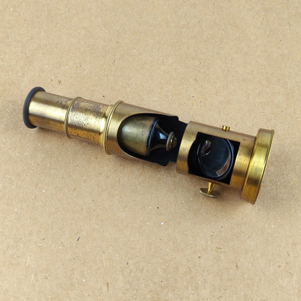 Antique Compact Brass Microscope (Simple Field Type)