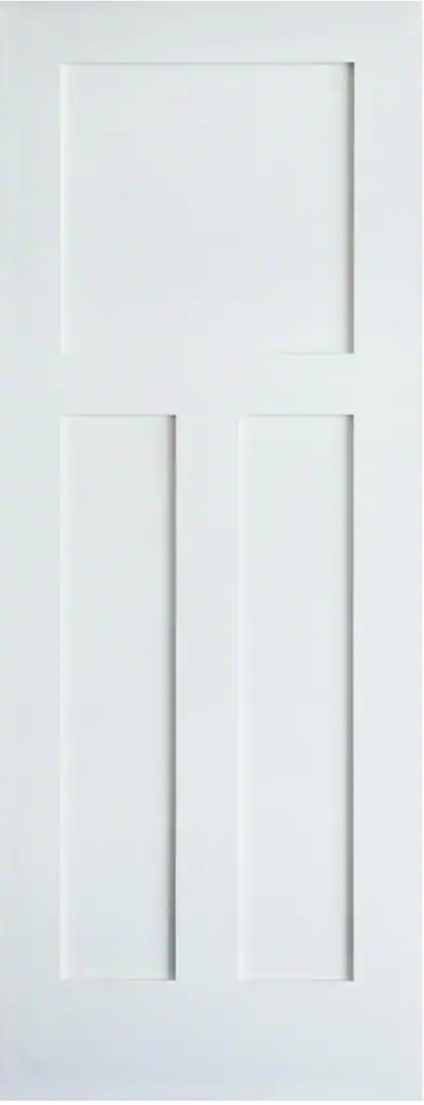 3 Panel Flat Primed Mission Shaker Stile & Rail Solid Core Wood Doors Door Slabs