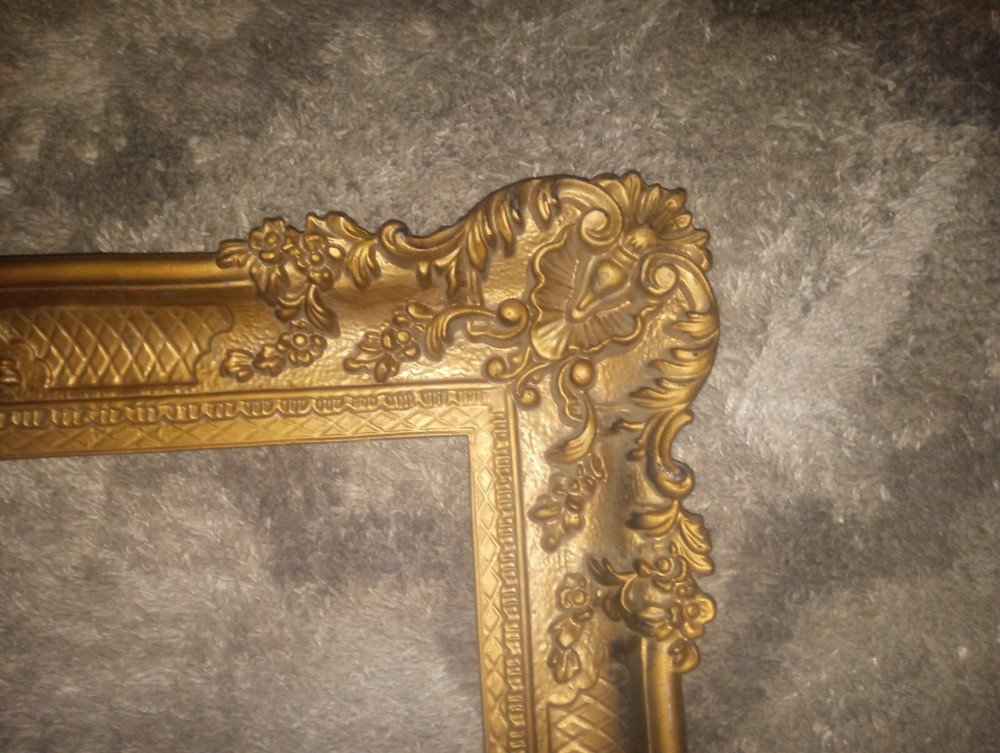 Hollywood Regency Plastic Mirror Frame Gold