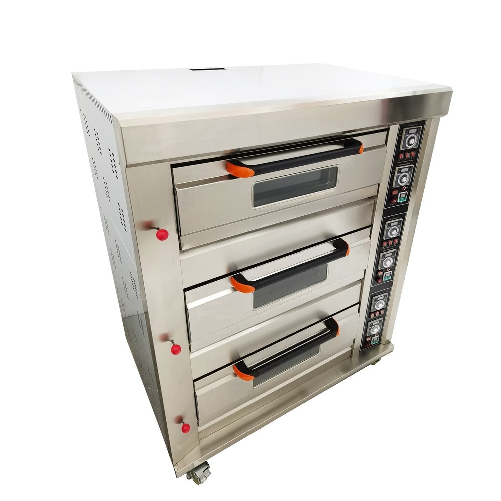 3-Layer 6 Baking Sheets Triple Pizza Oven Independently Control Temperature