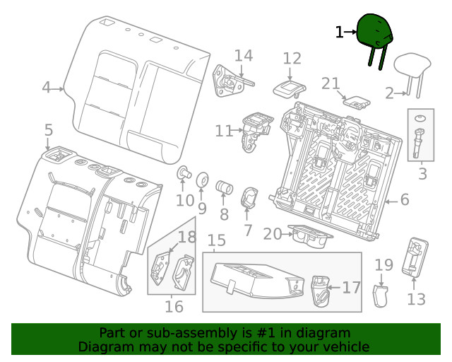 Genuine GM Headrest Outer 26408604