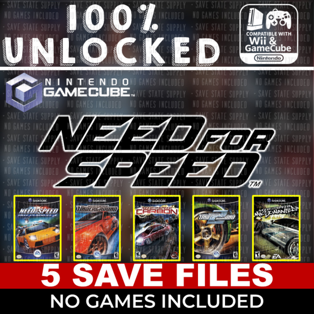 Need For Speed 100% Save Pack 8MB Gamecube GC Memory Card Unlocked Complete 2025