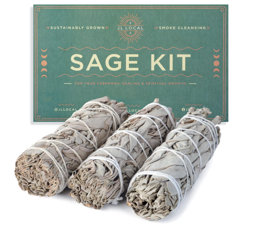 3 Pack White Sage Smudge Sticks 4 Inch + Guide For Cleansing Blessing Smudging