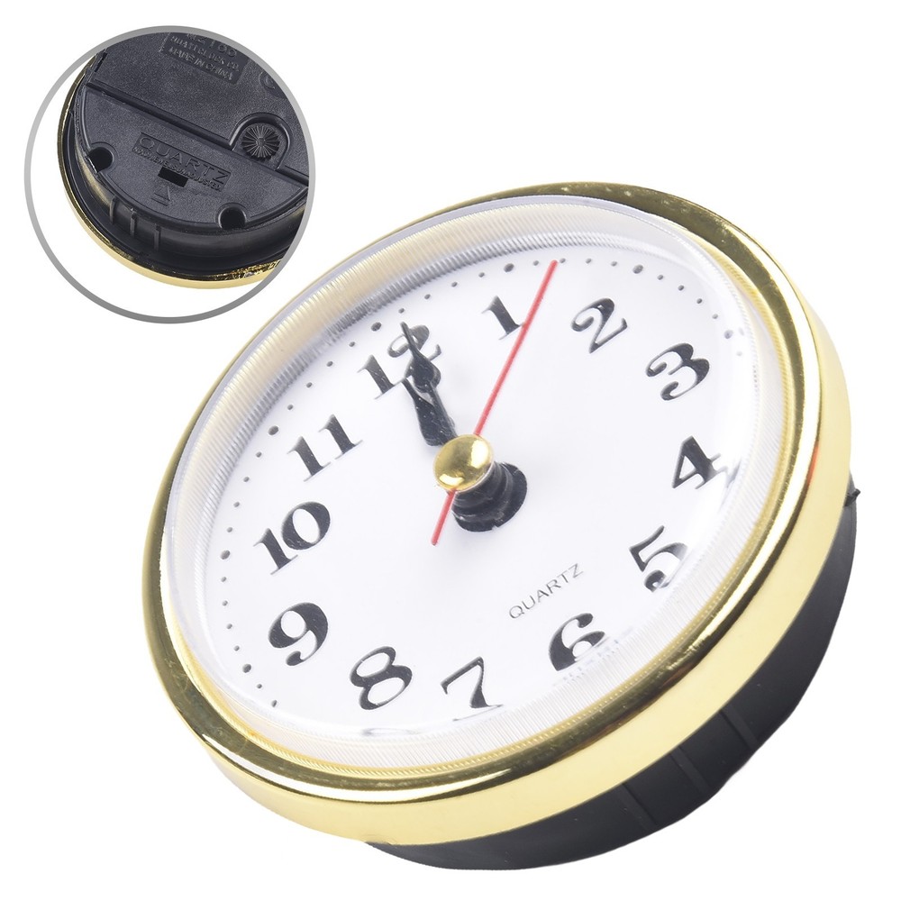 65MM Quartz Clock Insert Gold Border Arabic Numbers DIY Replacement