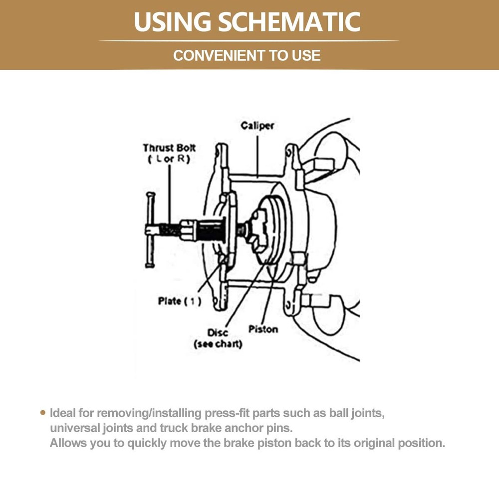 YanTone Disc Brake Caliper Piston Rewind Tool, Universal Style, silver