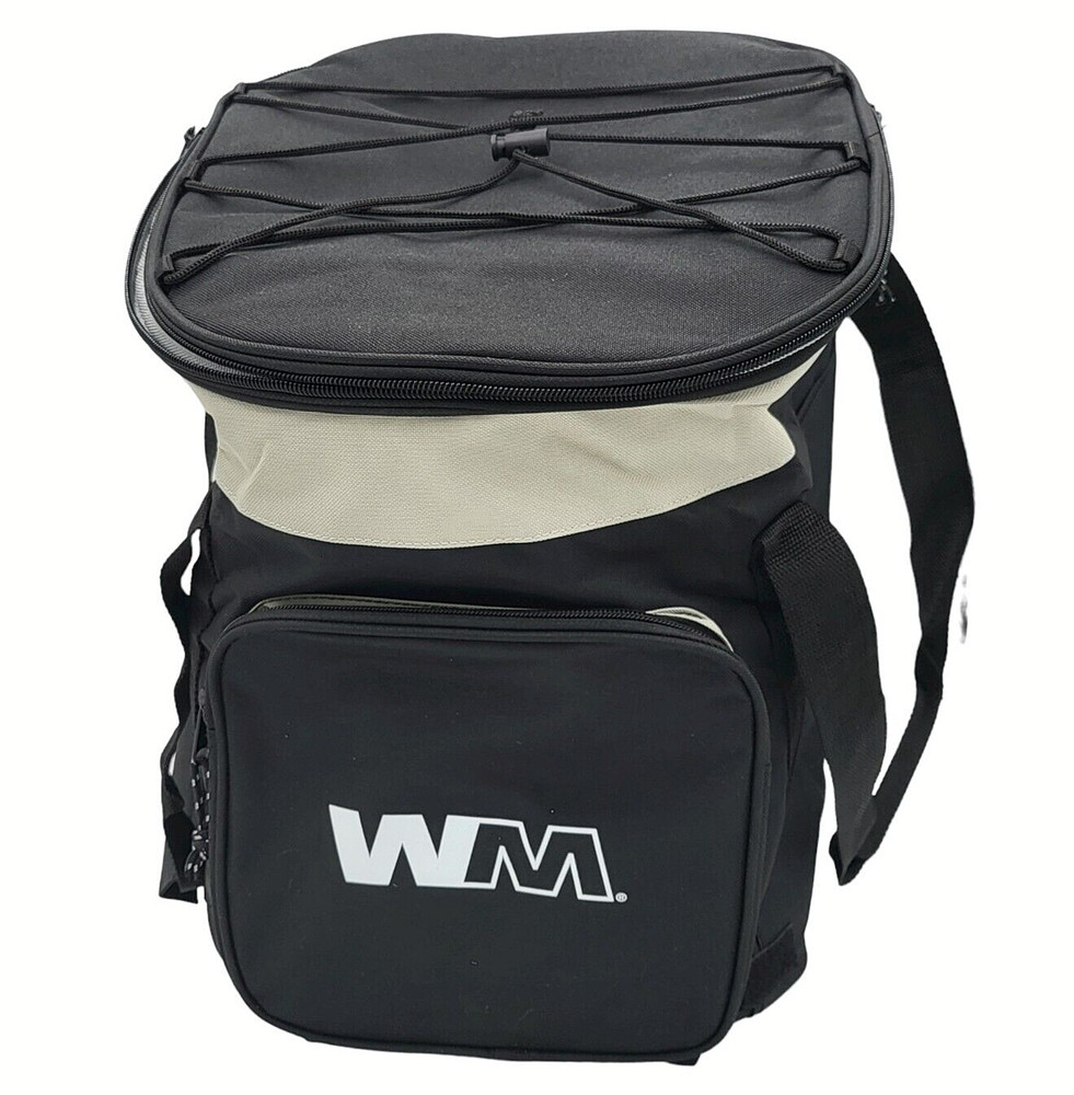 Unbranded Rolling Telescopic Handle Soft-Sided Cooler "WM" Front Logo Black
