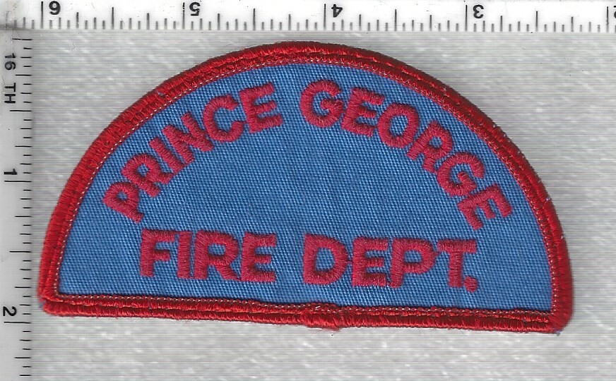 Prince George Fire Dept.  (British Columbia, Canada)  Uniform Take-Off Patch
