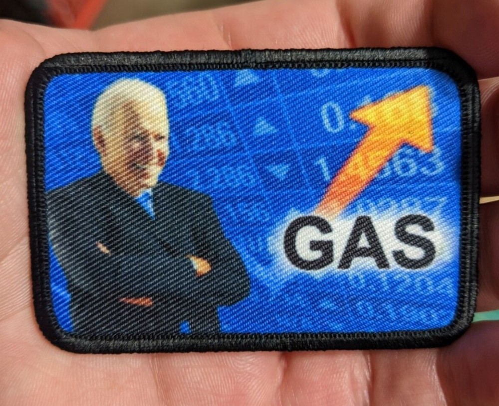 Morale Patch Biden gas prices stonks meme 2"x3" hook & loop tactical military