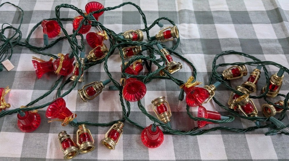 Vintage Lantern And Bell Stringed Lights With Music.