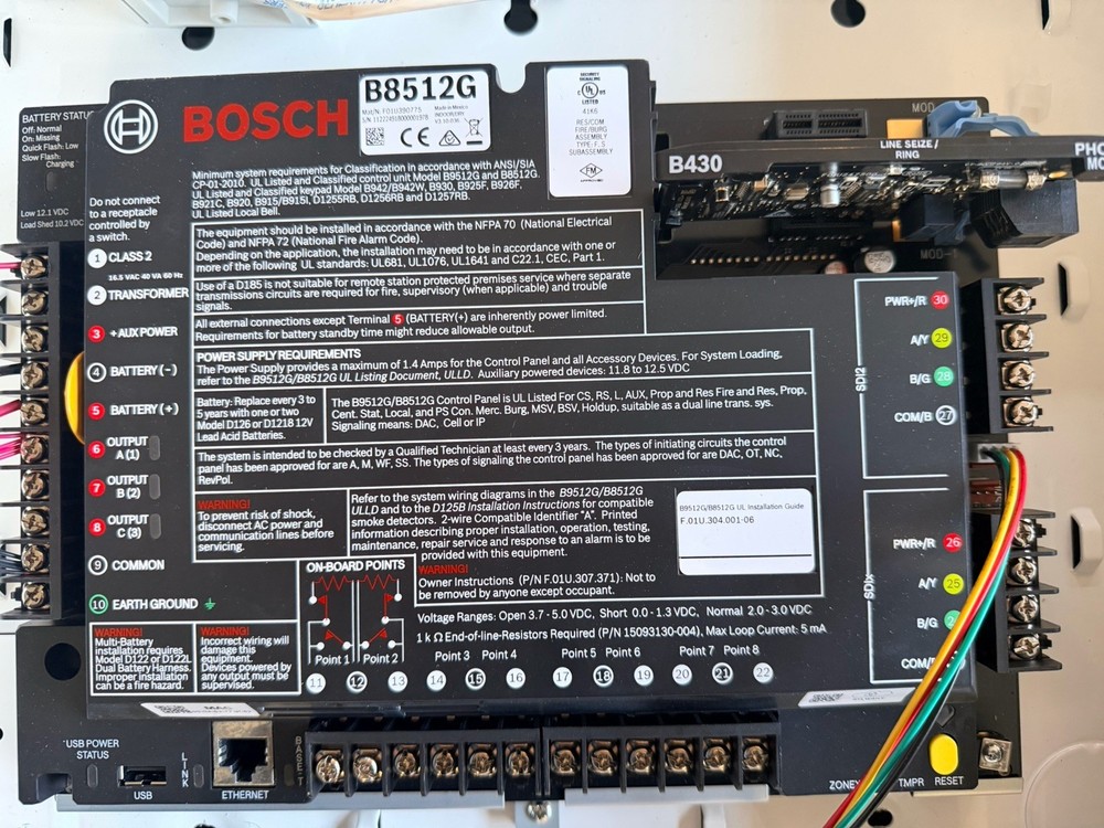 BOSH B8512G iP Intrusion/Fire Alarm Access System Complete System