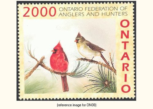 D2K Canada(Ontario) 2000 $6 Habitat (cardinal)