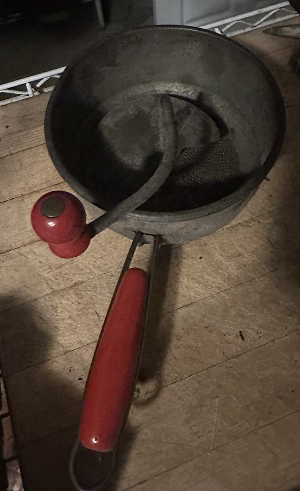 Vintage Food Mill, Red Handle