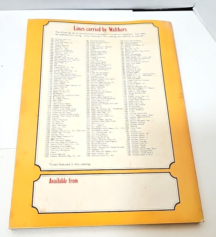 1978 Walthers HO Railroad Catalog & Craft Train Reference Manual Model Trains