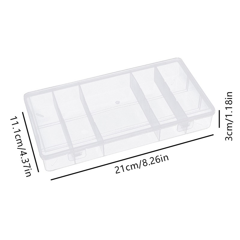 Rectangle Vertical 5 Grid Eyelash Extension Tool Storage Box With Cover