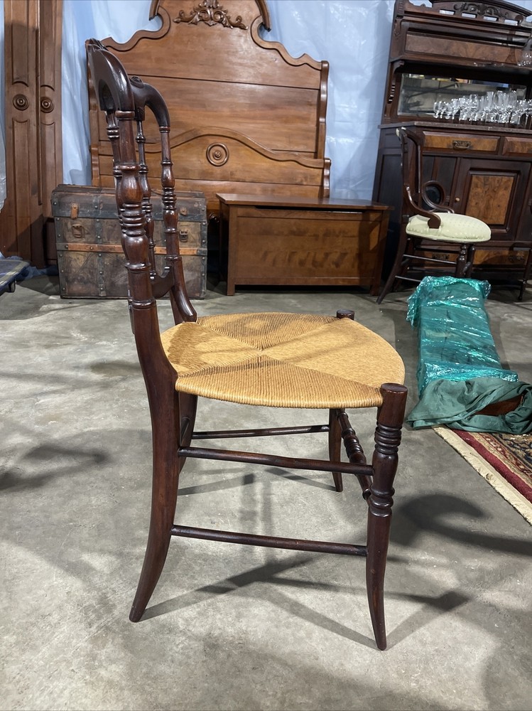 19th Century Saber Leg Rush Seat