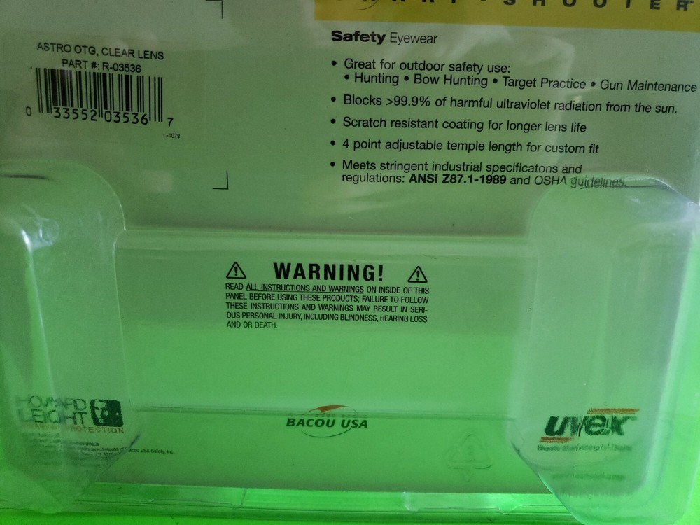 Ivex Sharp-shooter Safety Eyewear with earplugs.