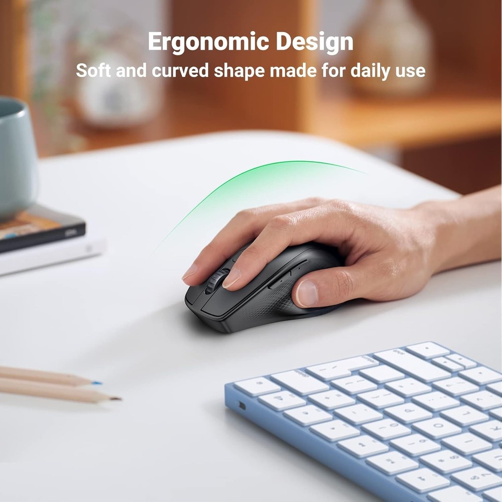 High Precision Wireless Ergonomic Mouse with Bluetooth 5.0 - Lightweight Design
