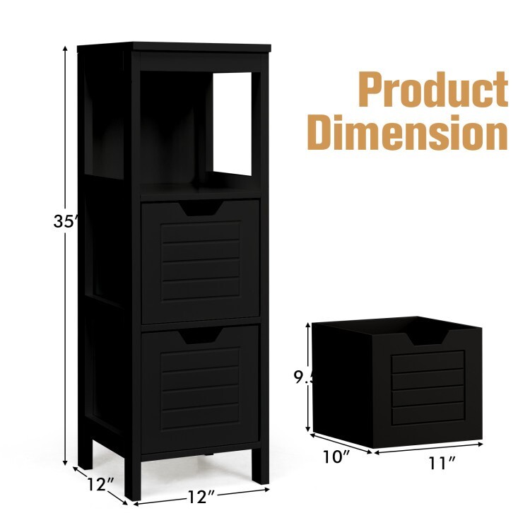 Multifunction Bathroom Floor Adjustable Storage Organizer Cabinet Freestanding