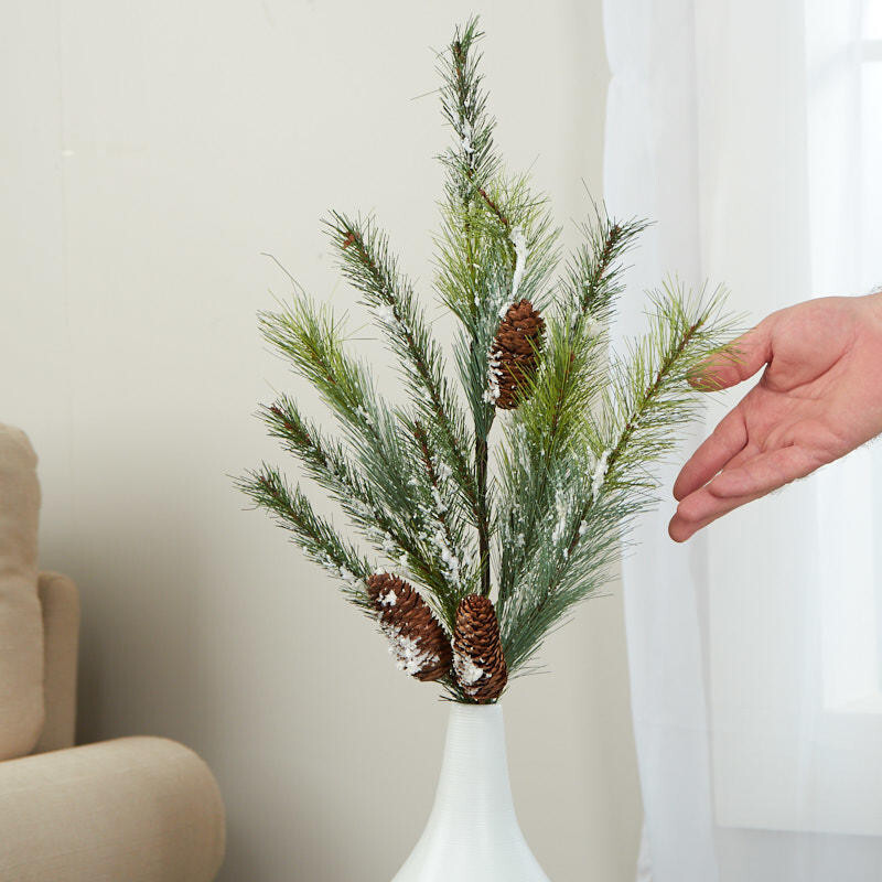 24-1/2" Snow Dusted Artificial Pine Decorative Spray