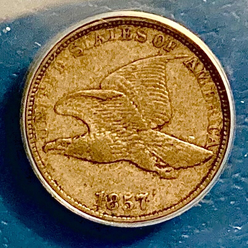 1857 US Flying Eagle Cent ANACS VF 35