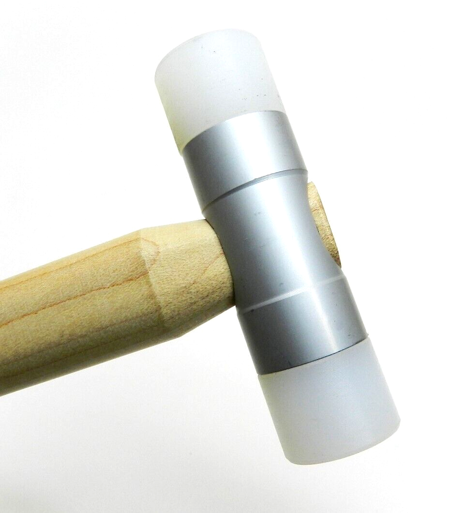 Nylon Hammer 1" Head Dual Face Plastic Mallet Ash Handle with 2 Additional Faces