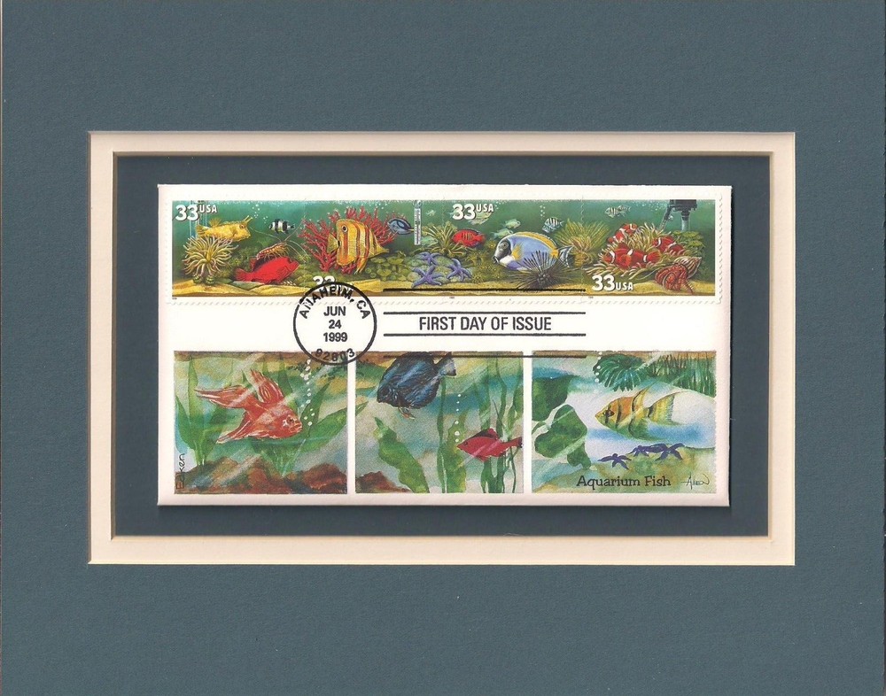 ACQUARIUM FISH - VERY COLORFUL - FRAMEABLE POSTAGE STAMP ART - 0318
