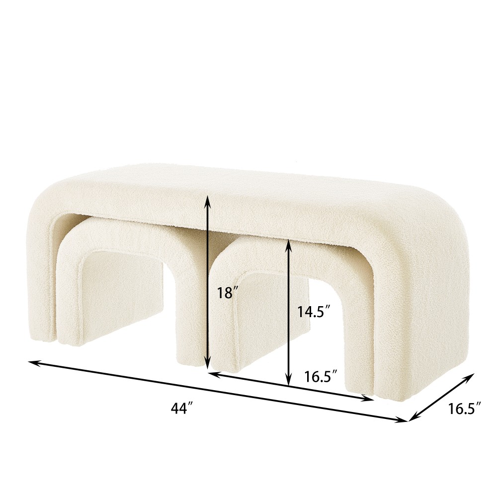 Three U-shaped benches Soft cushions Armless Multi-purpose