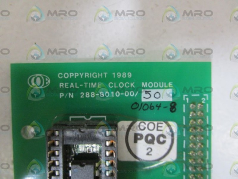 COE REAL-TIME CLOCK MODULE 288-8010-00/50 UNMP