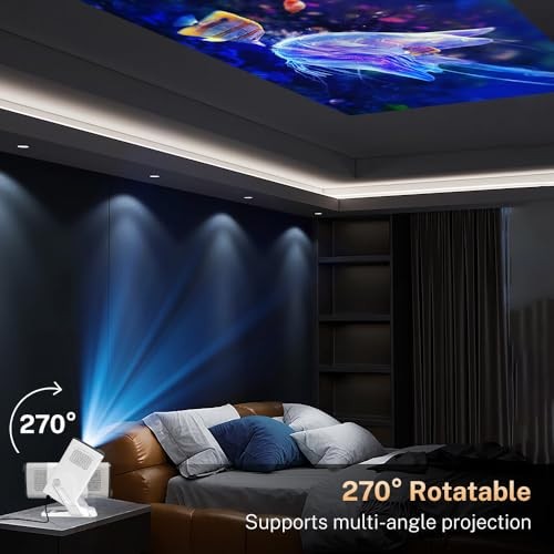 Mini Projector with WiFi 6 and Bluetooth 5.4 Built-in Apps VisualCube 300 White