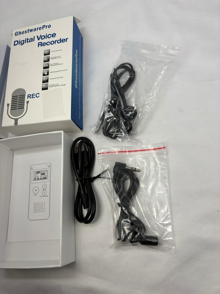Professional Ghostware Pro Digital Voice Recorder 8gb Black New Open Box