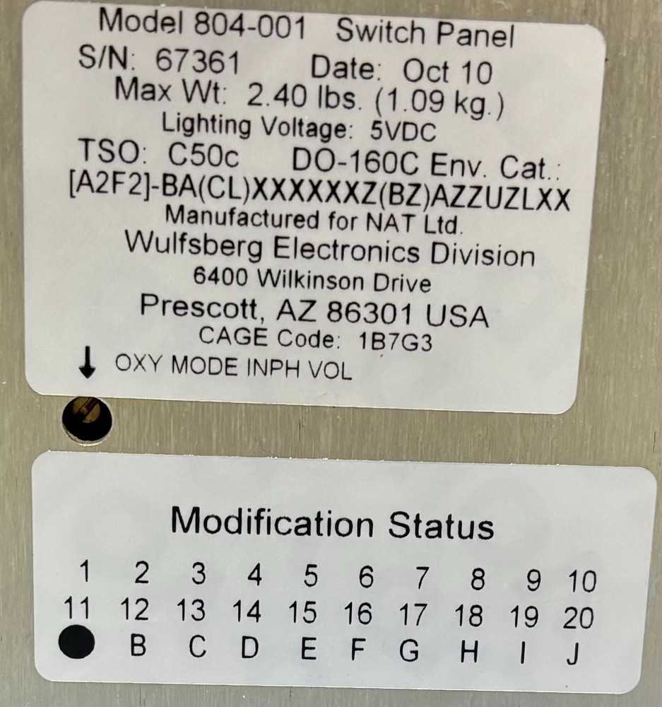 Switch Panel 804-001 w/ July 2025 Tested 8130