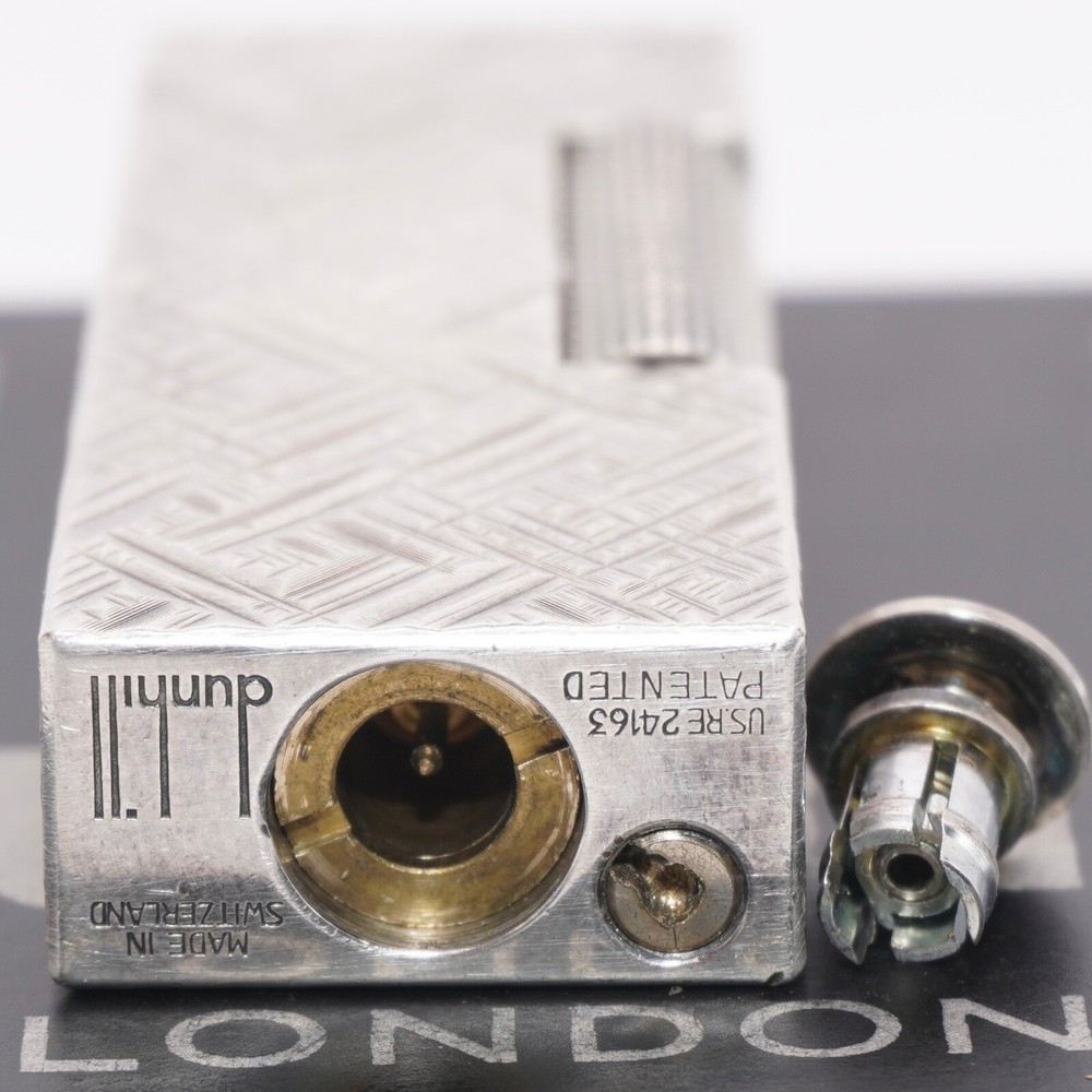 Rare Dunhill Lighter Silver Florentine Pattern-Ultrasonically cleaned_Working