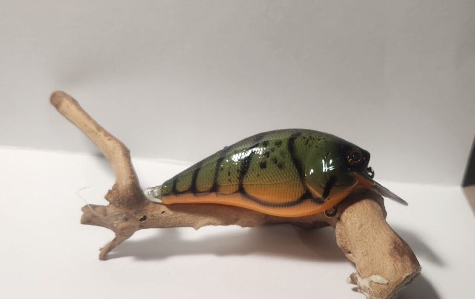 Custom painted 2.5 square bill crankbait (SPRING CRAW)