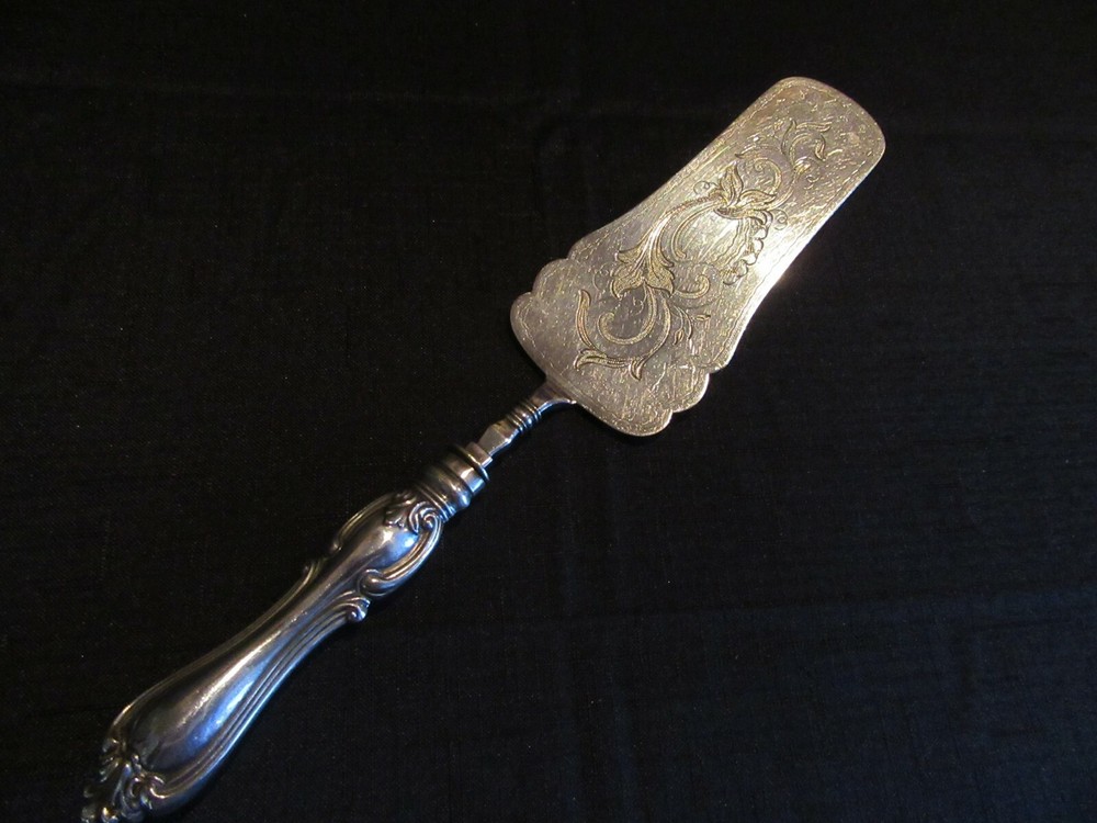 Antique Silver Plated Cake Server C.R. Carlstrom Sweeden Weighted Handle