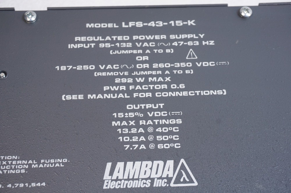 LAMBDA POWER SUPPLY LFS-43-15-K TESTED WORKING FREE SHIP