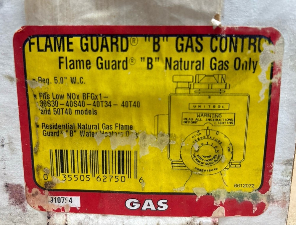 Robertshaw Flame Guard B Control Natural Gas Only 6910794