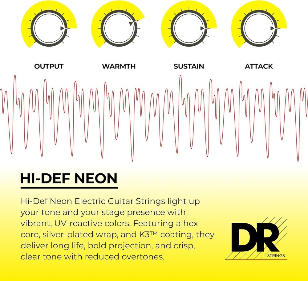 DR Strings NEON Hi-Def Green SuperStrings Light Electric Guitar Strings