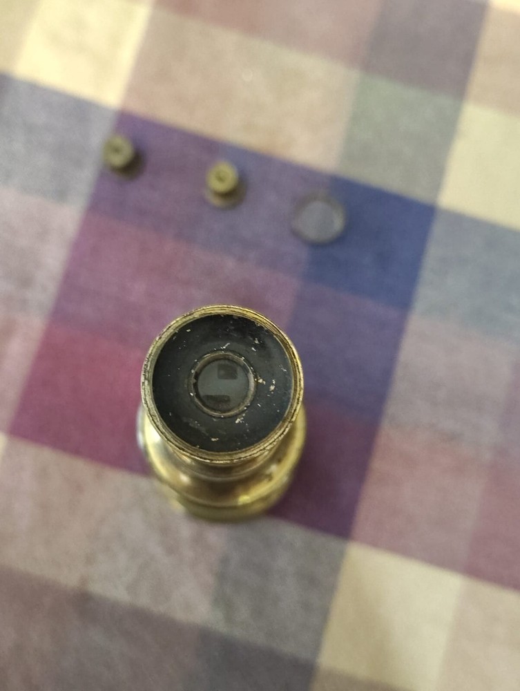 Antique Brass Pocket Microscope - Fully Functional with Accessories