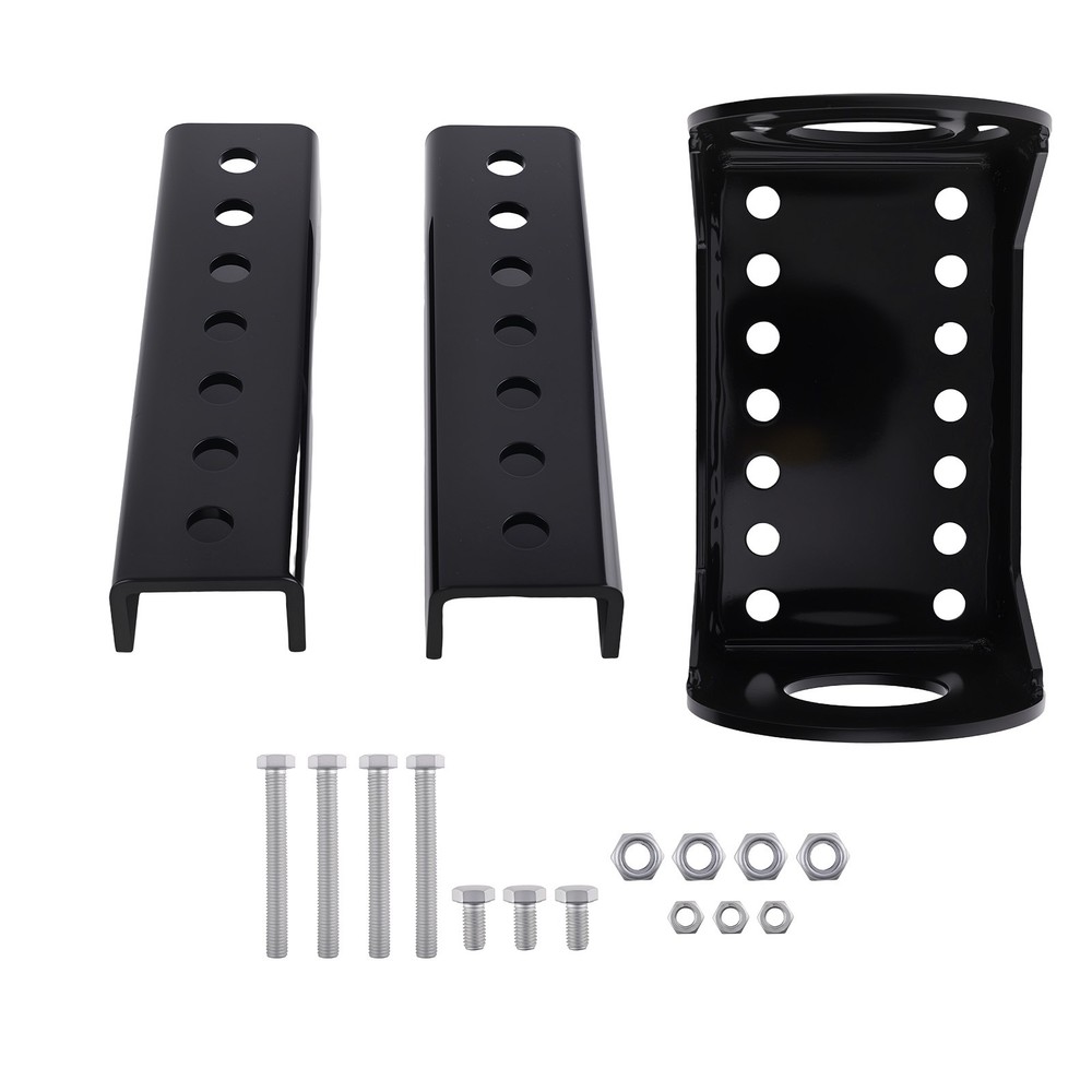 Electric Trailer Jack Mount Plate Steel 3-Bolt Pattern A-Frame Design Black
