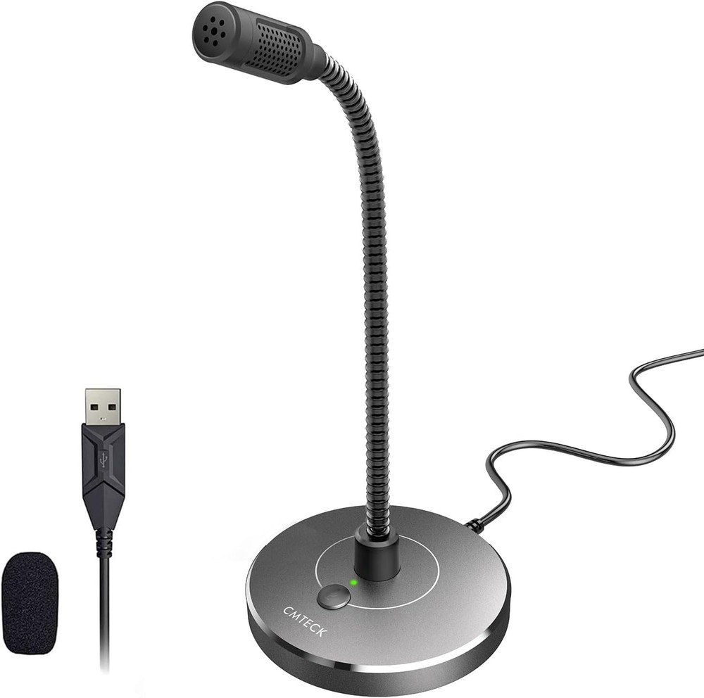 CMTECK USB Computer Microphone G009, Noise-Cancelling Recording Desktop Mic for