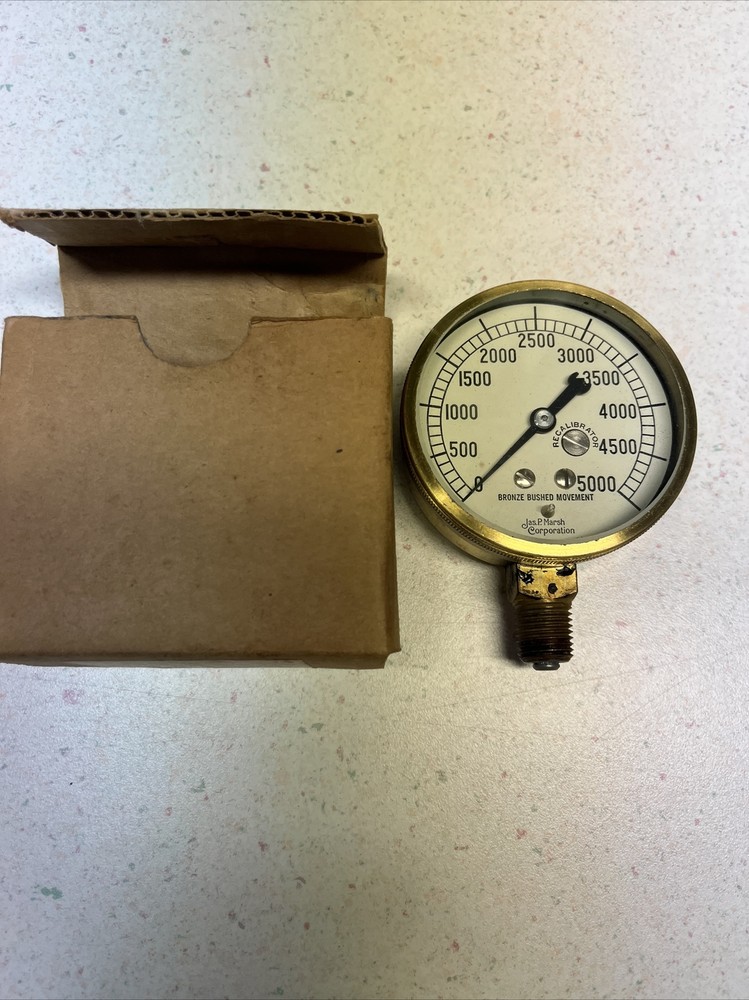 Marsh 5000 PSI Brass Pressure Guage