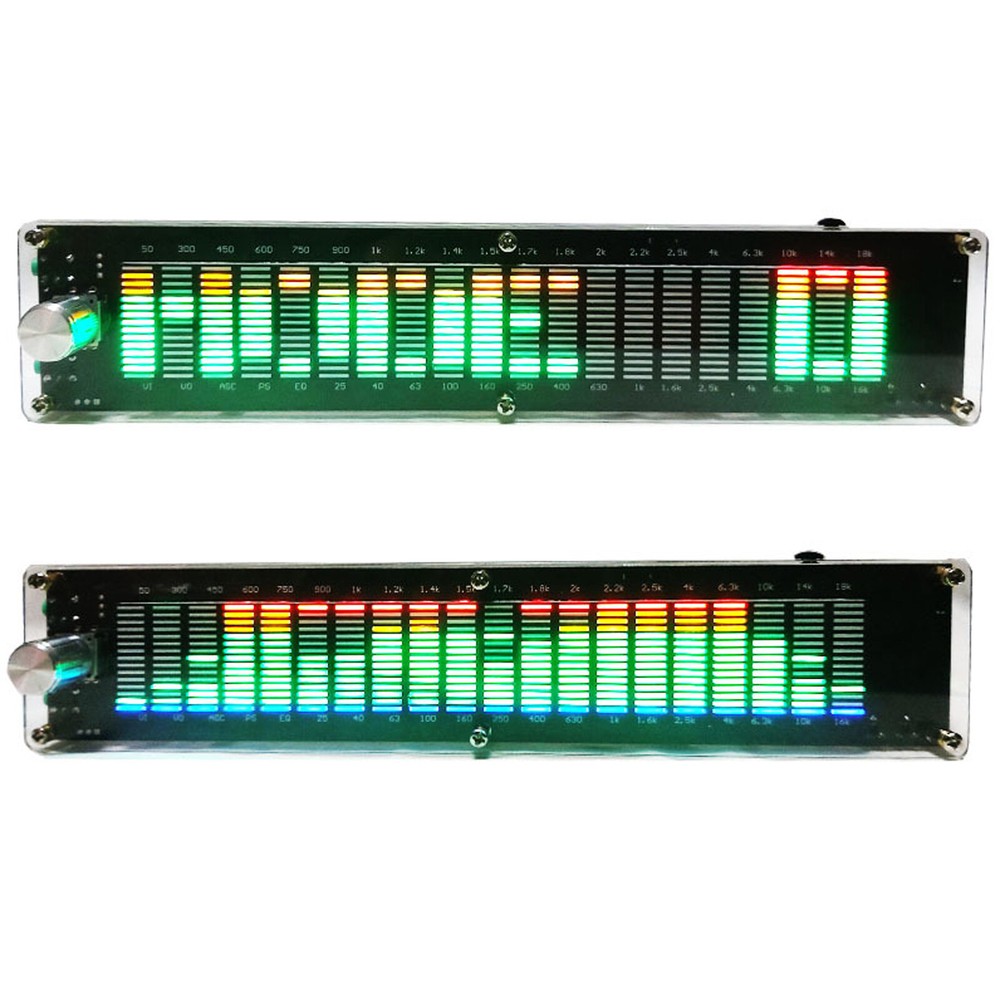 20 Segment LED Level Display Stereo VU Meter Indicator Music Spectrum Analyzer