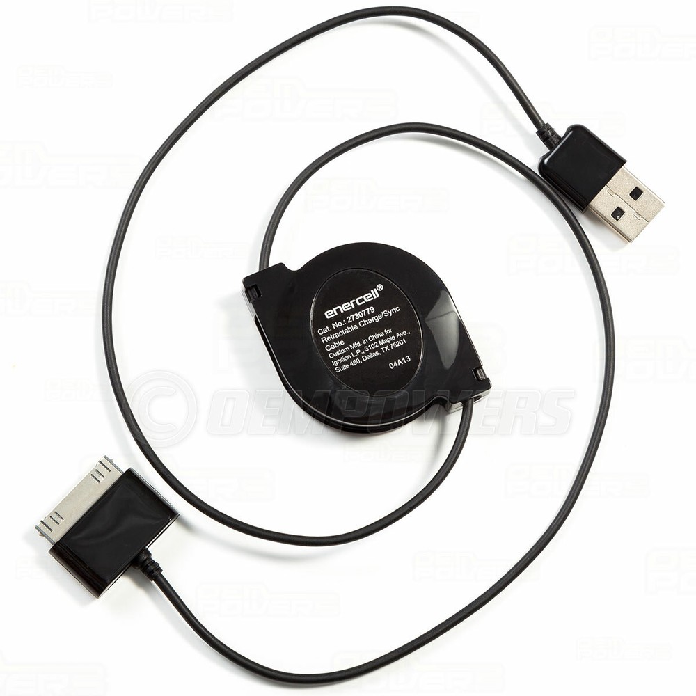 Apple iPad iPhone Nano iPod Touch USB Data Sync Cable Retractable Power Charger